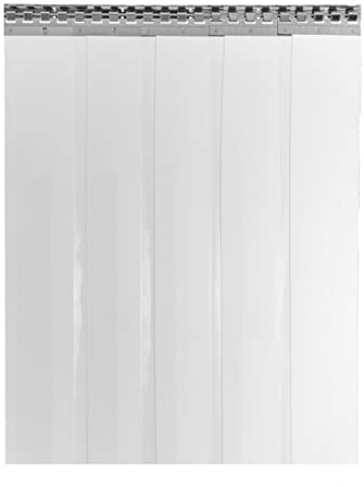 PVC Streifenvorhang 2x200mm Glasklar Transparent Höhe 2,50m x Breite 1,50m, Lamellenvorhang mit Schallschutz bis zu 30db, umweltfreundlicher Stallvorhang, PVC Vorhang recyclebar fertig vormontiert