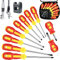 WAIZHIUA 10Pcs Screwdriver Set, Heavy Duty Magnetic Screwdriver with 5 Flat & 5 Cross Head Ergonomic Soft Grip Hand Tools, 5 Size