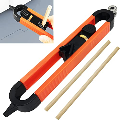 Replicatore di Contorno, CTRICALVER Calibro Contorno con Serratura, Duplicator di Contorni Irregolare Righello di Misura per la posa di pavimenti, moquette e piastrelle (Arancia)