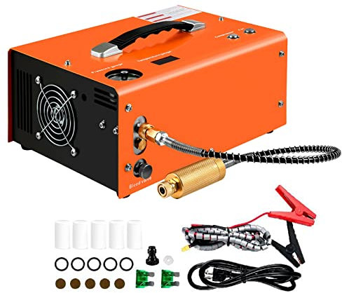 YHUEGH PCP Air Compressor 1.5 L Portable High Pressure Pump Compressor Transformer Airgun Pneumatic Rifle Inflator, Built-in Water-Oil Separator Filter, Powered by Car 12V DC or Home 110V-240V AC