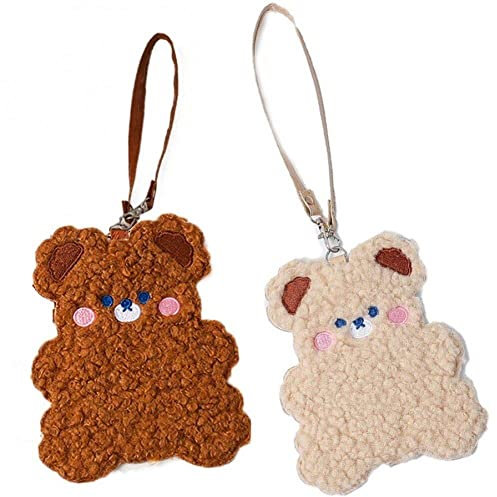 Porte-Badge d'identité Kawaii ours lapin porte-carte en peluche dessin animé Animal banque carte manches Bus carte Id Photocard protecteur