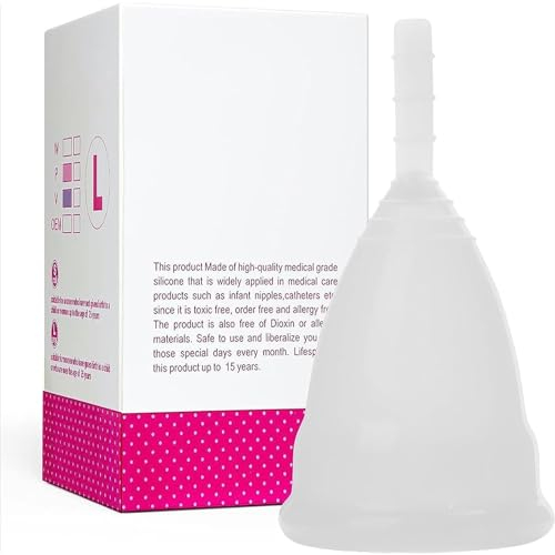 Menstruationstasse,Menstrual Cup,Diskret und Hygienische Menstruationskappe,Weiches,flexibles,Wiederverwendbare(weiß-S)