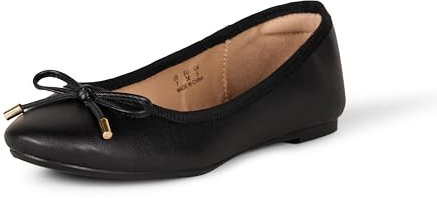 Amazon Essentials Damen Billie Ballerinas, Schwarz, 44 EU