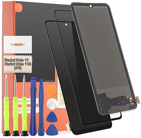 LCD Schermo per Redmi Note 11S 4G 2201117SG 2201117SI Display Touchscreen di Sostituzione del display per Xiaomi Redmi Note 11 2201117TG 2201117TI 2201117TY LCD con Strumenti di Riparazione(Nero)