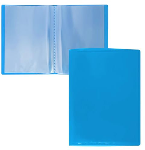 Raylu Paper - Porte-Vues à Pochettes Transparente, Porte-Documents pour Papiers Administratifs, Dessins, Partitions ou Cours, pour l'École, le Bureau ou la Maison (A5, 10 Pochettes, Bleu)