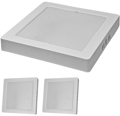 ZONE LED SET - 18W LED-Panel Aufputzmontage, Deckenlampe, Kunststoff, Deckenleuchte, IP20, Quadrat, 21,6 cm, Warmweiß, 3000K, 2-er Pack