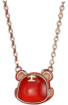 ifundom 3 Stk Halskette Achat-palmenanhänger Kettenanhänger Lieferungen Für Das Chinesische Neujahr Geschenke Für Frauen Halsband Amulett Fräulein Chinesisches Tierkreiszeichen S925 Silber
