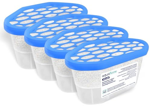 Aquafloow Deshumidificador 600 ml, Antihumedad Habitación 4 Piezas | Neutralizador de Olores, Absorbente de Humedad para Cocina, Armario, Baño, Estudio, Ropa