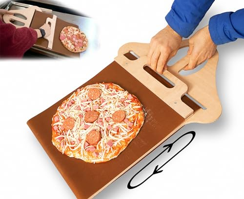 Pala per pizza scorrevole, 30,5 cm, paletta per pizza Scorrevole, spatola per forno Pala Pizza per forno, accessori per supporto pala antiaderente, nastro trasportatore, buccia per trasferimento pasta