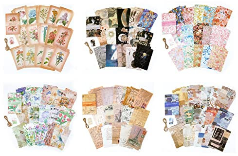 Tassety 180 Blatt Scrapbook Papier Kunst Journal Supplies Vintage Journaling Scrapbooking Bastelset für Junk Journal Planer