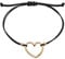 Selfmade Jewelry Armband Damen Herz Roségold Handgemachtes Makramee Armkettchen mit Herzchen Größenverstellbar Inkl. Geschenk-Verpackung (Rosegold - Schwarz)