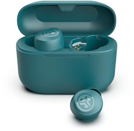 JLab Go Air Pop+ In Ear Kopfhörer kabellos Bluetooth, True Wireless Kopfhörer, 35+ Std Headphones, kabellose Ohrhörer, Earbuds mit Mikrofon, USB-C Ladebox, Dual Connect, EQ3 Sound, Blaugrün