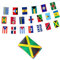 Karibik 20 Länder Banner Flaggenschnur, 20 internationale Länder Mini Flagge kleines Banner für Klassenzimmer, Party, Geschäfte und Bars Dekorationen, Outdoor-Dekorationen, Innendekorationen (1 Pack)
