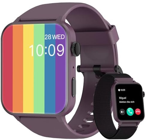 Blackview Smart Watch for Men Women - Answer/Make Calls & AI Voice, 1.85 HD Fitness Watch with Heart Rate SpO2 Sleep Monitor, 100+ Sports Modes Activity Trackers, Step Counter Watch for Android iOS