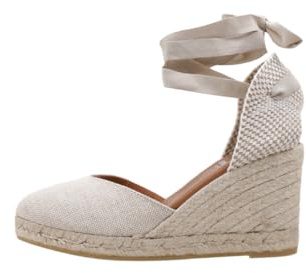 VIGUERA Alpargata Casual de Lona, con cuña de Yute - 1939 para: Mujer Color: Beige Talla: 38
