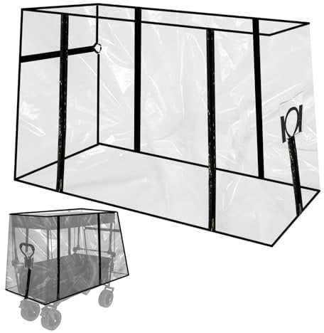 Camping Trolley Rain Cover, Folding Wagon Rain Cover, 43 * 20 * 29Inch Stroller Cart Waterproof Cover for Camping Garden Picnic Cart Stroller