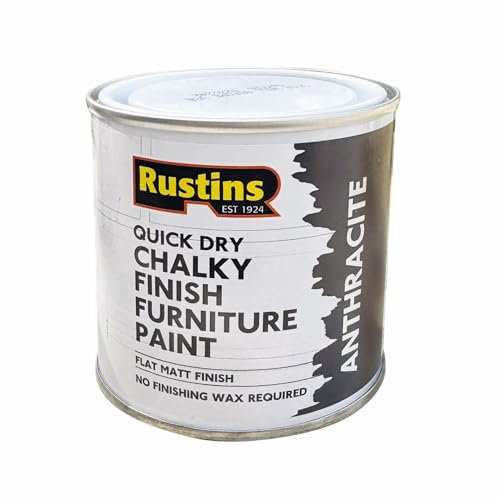 RUSTINS Chalky Finish Furniture Paint Anthracite 500ml