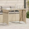 Rantry Gartentisch, Glasplatte, beige, 110 x 68 x 70 cm, Polyrattan, Möbel, Gartentisch, Esstisch, Küchentisch, Gartentisch