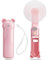 LYMYBETY Handheld Fan, Mini Portable Hand Held Fans Rechargeable with 3 Speeds, Lightweight Folding Pocket Fan, Small Personal Desk Fan With Flashlight for Stylish Girl Women Men Indoor Outdoor(Pink)