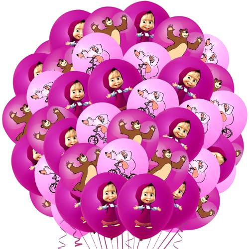 42 Pcs Mascha Luftballon, Mascha Ballon, Mascha Helium Ballon, Luftballons Geburtstag Mascha, Mascha Party Set, Mascha Geburtstag Deko, Mascha Geburtstagsdekoration, Mascha Party, Mascha Deko