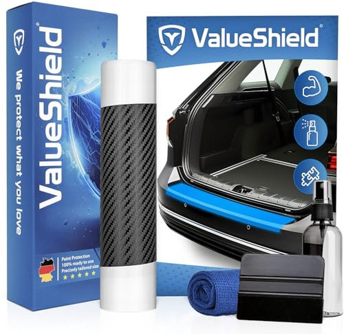 ValueShield Ladekantenschutz passend für VW Caddy 5 V 2020-2025 (3-Türer, Kastenwagen): Hochleistungsfolie, Lackschutzfolie & Kratzschutz für Kofferraum, Stoßstange, Schweller | Carbon-Design