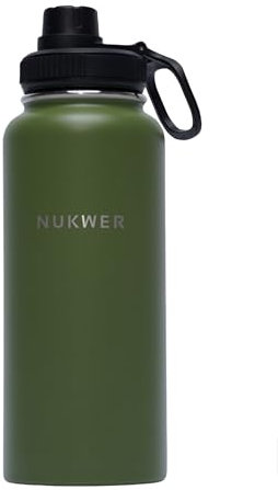 Insulated Stainless Steel Water Bottle - 32oz - Large Metal Water Bottle with Leak-Proof Design and Convenient Handle - Double Vacuum Insulation for School, Work, or Adventure.