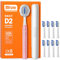 Bitvae D2 Brosse à Dents Électrique Ultrasonique pour Adultes et Enfants, Brosse à Dents de Voyage Rechargeable avec 8 Têtes de Brosse et 5 Modes, Minuteur intelligent, Porte-brosse à dents, Rose