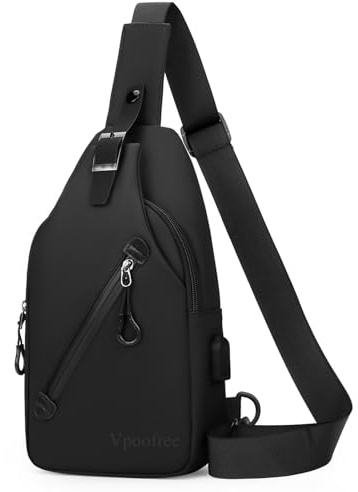 Brusttasche Herren Damen,Sling Chest Crossbody Bag,Schultertasche Verstellbare Schulter, Anti-Diebstahl Wasserfest Umhängetasche für Männer Outdoor-Sportarten Wandern Radfahren