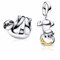 MSPOVOF Faultier & Affe Charms 925 Sterling Silber 5A Zirkonia Anhänger für Armband Halsketten Schmuck Geschenk für Damen Frauen