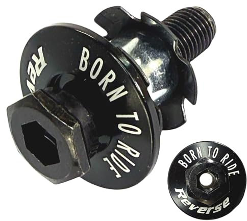 F26 Reverse Alu Top Cap MTB Dirt Barspin Steuersatzkappe Freestyle Rotor M10 Hohl Schraube für Bremszug Leitung schwarz