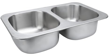 636 X 380 X 150 Mm, Doppelbecken-Küchenspüle, 13 L X 2, 304 Edelstahl mit 40 Mm Abflussloch, Stangenspüle für Wohnmobil, Boot, Yacht