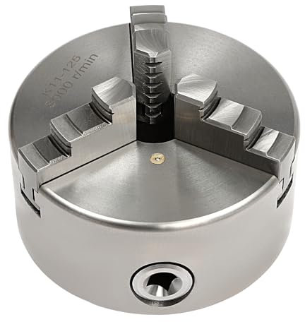 WindWilder Drehbankfutter 125mm 3 Backenfutter Drehfutter 3000 U/min Drehmaschine Ersatzteile (Silber, 3-Backen, 125mm)