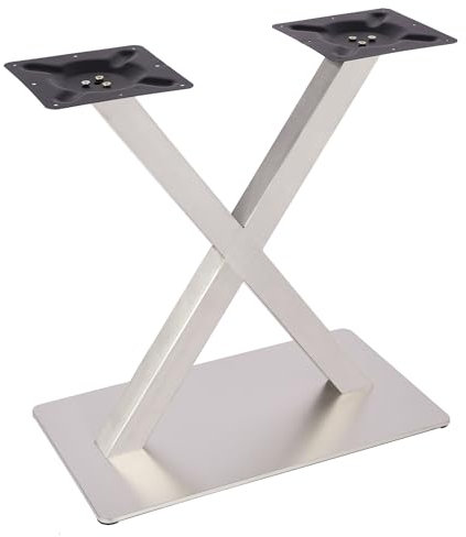 jiumxliu 72 cm - Support de table en acier inoxydable brossé - Pieds de table pliables pour petits restaurants et restaurants