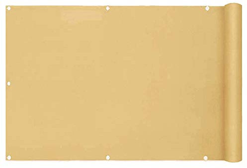 Balcon 0,8 x 6,5 m - Brise-vue imperméable pour terrasse, terrasse - Brise-vue pour balcon, intimité - Crème