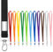 hoinya 12 Stück Schlüsselband Lanyard Mehrfarbige Schlüsselbänder Nylon Umhängeband mit Metall Swivel Karabinerhaken Haken für Schlüssel, Handy, Brieftaschen und Ausweishalter