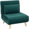 HOMCOM 3 in 1 Schlafsessel, Schlafsofa mit Bettfunktion, Lendenkissen, klappbarer Relaxsessel mit Verstellbarer Rückenlehne Liegestuhl in Samtoptik, für Wohnzimmer, Dunkelgrün