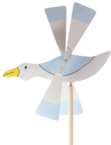 PEEWIT Moulin à vent en bois peur jardin répulsif jardin ornement mouette naturelle