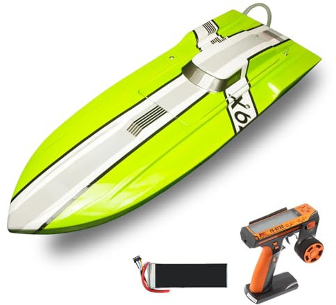 wheelfun DTRC High Speed Radio Controlled Racing Boats Model X79 Kevlar Speedboat Waterproof Brushless ESC Motor RTR Battery for Adult Hobby Model