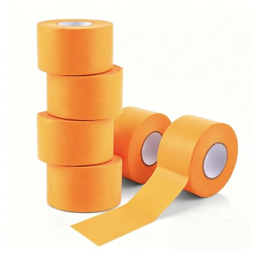 LOLYSIC 6 Rollen Klebeband, 50 mm x 50 m Malerkrepp, Wasserdicht Abklebeband Maler, Malerklebeband, Goldenes Klebeband, UV-beständiges Maler Kreppband für Malerarbeiten, Saubere Kanten