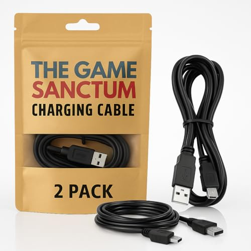 The Game Sanctum [2 Pack] 3m Mini USB Charging Cables for PS3 Controller – Extra Long, Durable, Plug & Play