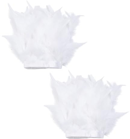 DELORIGIN 2 Stück Feder Slap Armband Damen Feder Handgelenkmanschette Gothic Armband Handschuhe Handgelenk Dekoration Für Halloween Cosplay Party Kostüm