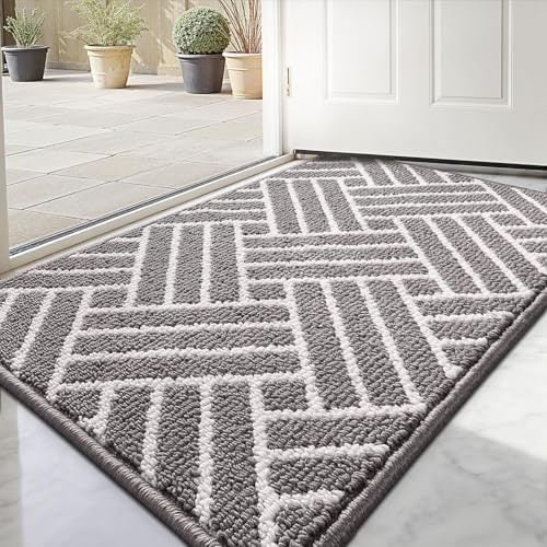 Treeboy Fußmatte 50x80cm – rutschfeste & Waschbare Schmutzfangmatte | Linienmuster Hochsaugfähige Türmatte für Innen und Außen,Eingang & Haustür,Hund,Küche,Patio, Flur, Garten