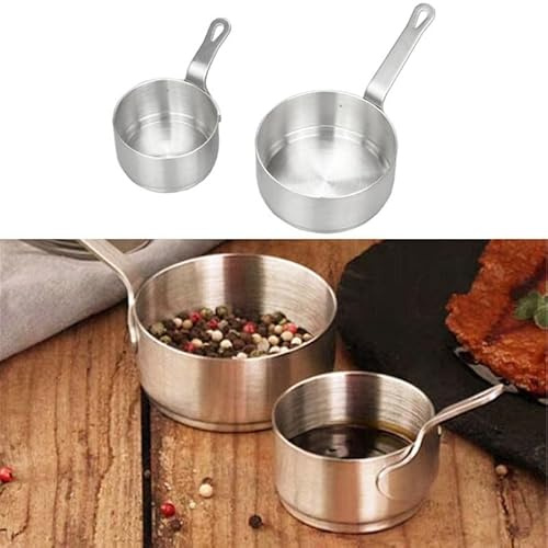 WIIYENA Stainless Steel Small Non-Stick Milk Pan and Saucepan with Brushed Finish for Boiling and Tea Making, Silver