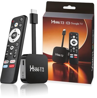 Smart TV Stick Android 14.0 2026 4K @60fps Ultra HD TV Stick Android Box 2GB RAM 16GB ROM RK3518 Processore Dual WiFi 6 2.4G/5G BT5 HDR10+ USB2.0 HDMI 2.0 con Bluetooth Voice Remote