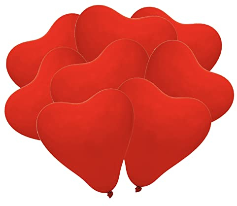 50 rote Herzluftballons