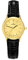 Dugena Damen-Armbanduhr 1626331 Vintage, Quarz, goldenes Zifferblatt, Edelstahlgehäuse, gehärtetes Mineralglas, Lederarmband, Dornschließe, 3 bar