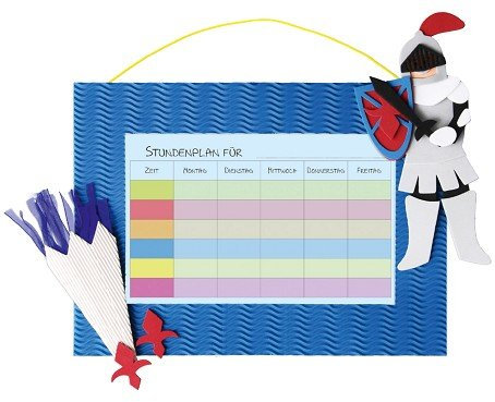 alles-meine.de GmbH Stundenplan zum Basteln - Ritter Schulanfang Schulbeginn Schulstart Bastelset Komplettpackung Creativset Jungen Burg