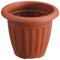geli Thermo Plastic Pflanzkübel AZTEKI rund aus Kunststoff, Farbe:Terracotta;Durchmesser:25 cm