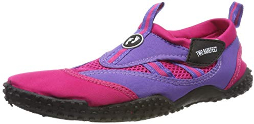 Two Bare Feet Rockpool Aqua Shoes – Lightweight, Quick-Drying Water Shoes for Men, Women & Kids – Perfect for Beach, Pool, Water Sports, and Outdoor Activities (Raspberry/Lilac, UK 4)