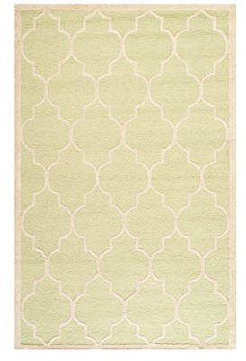 SAFAVIEH Cambridge Collection Accent Rug - 4' x 6', Light Green & Ivory, Handmade Moroccan Trellis Wool, Ideal for High Traffic Areas in Entryway, Living Room, Bedroom (CAM134B)